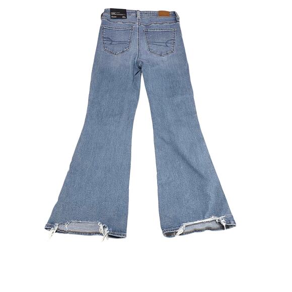 American Eagle Flare jeans super high rise 4 short next level stretch NWT - Picture 4 of 7